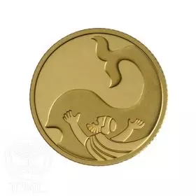 Commemorative Coin, Jonah in the Whale, Prooflike Gold, 13.92 mm, 1.24 gr - Obverse