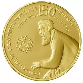 Staatsmedaille, 150. Jahrestag der Geburt von Herzl, Gold 585, Proof, 30.5 mm, 17 g - Vorderseite