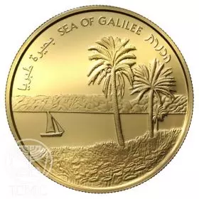 Commemorative Coin, Sea of Galilee, Gold 916, Proof, 30 mm, 16.96 gr - Obverse
