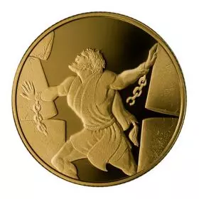 Gedenkmünze, Samson im Philisterhaus, Proof Gold, 30 mm, 16,96 g - Vorderseite