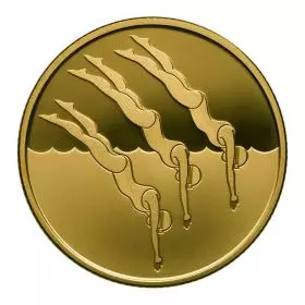 Commemorative Coin, Swimming, Gold 916, Proof, 30 mm, 16.96 gr - Obverse