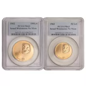  Chaim Weizmann Gold Proof Coin Grading 63 Set - Rare!