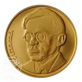 Commemorative Coin, Zeev Jabotinsky, Proof Gold, 30 mm, 17.28 gr - Obverse