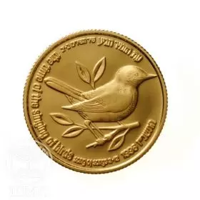 Commemorative Coin, Nightingale and Fig, Proof Gold, 18 mm, 3.46 gr - Obverse