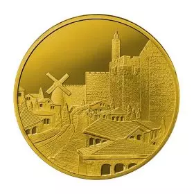 Mishkenot Sha'ananim - 1 oz 9999/Gold Bullion, 32 mm, "Views of Jerusalem" Bullion Series