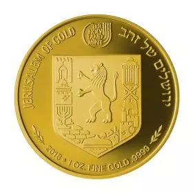 Mauern von Jerusalem, Ansichten von Jerusalem, 1 Unze Goldmünze (Bullion) 32 mm