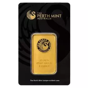 Investible Gold - Gold Bar, 1 oz, Perth Mint - Tamper Evident Packaging - Obverse