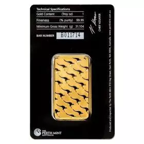 Investible Gold - Gold Bar, 1 oz, Perth Mint - Tamper Evident Packaging - Reverse