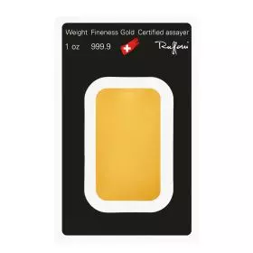 Investible Gold - Gold Bar, 1 oz, Argor - Tamper Evident Packaging - Reverse