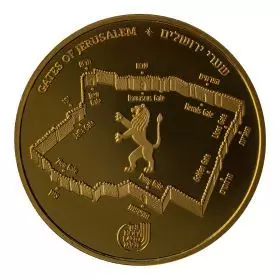 Zionstor, Tore von Jerusalem, 1Unze Goldmünze 32 mm