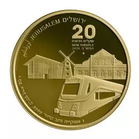 Der Zug nach Jerusalem - 1 Unze 9999/Goldmünze (Bullion), 32 mm, "Jerusalem von Gold" Bullion-Serie