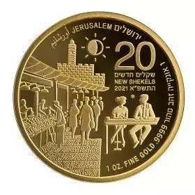 Mahane Yehuda Markt - Gold 9999, BU, 32 mm, 1Unze, Vorderseite