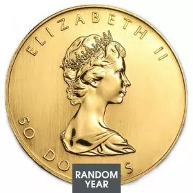 1 oz Gold Coin - Canadian Maple Leaf 50 Dollars Random year (Young Elizabeth)