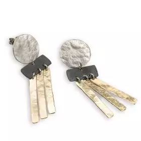 Silver Earrings Associated to Gold plating sticks