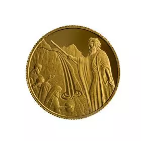 Moses And The Rock - 1.244 g 9999/Gold Coin, 13.92 mm "Biblical Art" Series