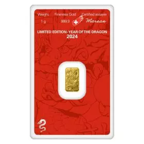 1 gram Gold Bar - Year of the Dragon 2024