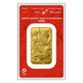 1 oz Gold Bar - Year of the Dragon 2024
