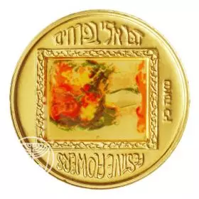 Flowers, Mane Katz - 24mm, 10.36 g, 18k Gold Medal with lithograph Medal