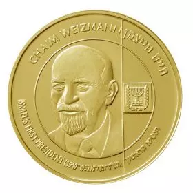 Chaim Weizmann, Presidents of Israel Series, Gold 750, 24 mm, 10.36 g