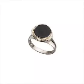Silver and 9k gold ring