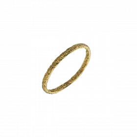 14k Yellow Gold dainty spiral life cycle Wedding Ring