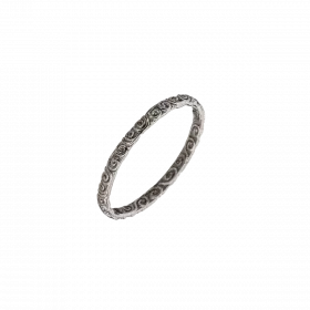 14k White Gold dainty spiral life cycle Wedding Ring