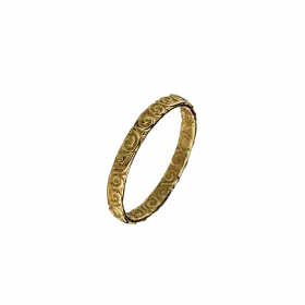 14k Yellow Gold spiral life cycle Wedding Ring