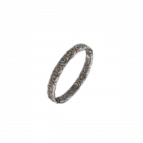 14k White Gold spiral life cycle Wedding Ring