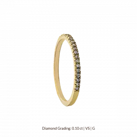 14k Yellow Gold Ring with Diamonds 0.10 ct