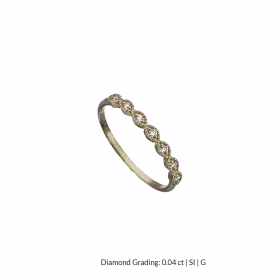14k Yellow Gold Marquise Ring with Diamonds 0.04 ct