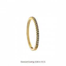 14k Yellow Gold Ring with Diamonds 0.08 ct