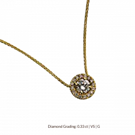 14k Gold Necklace with Diamond 0.33 ct