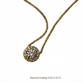 14k Gold Necklace with Diamonds 0.22ct