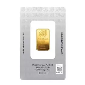 5g Gold Bar Dove of Peace in Assay - back