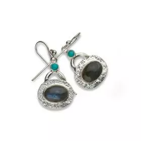 Silver Earrings with Labradorite and Turkiz