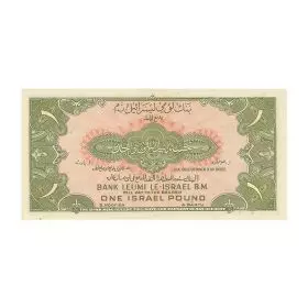 Currency Banknotes, One Israel Pound, Bank Of Israel - Bank Leumi Le-Israel Series - Back