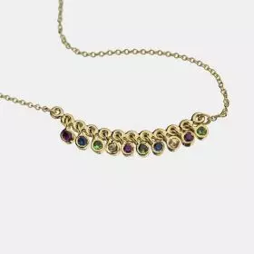 14k Gold Necklace with colorful Sapphire