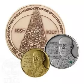 Esperanto, 3-medal Set - 14k Gold 17gm 30.5mm, Silver/999 1oz 39mm And Bronze 76.2mm