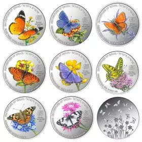 Schmetterlinge von Israel Serie - Silber 999, 50 mm, ½ Unze