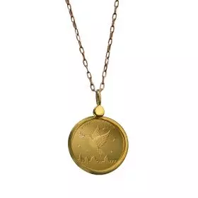 Necklace with 1/4 oz. Gold "Dove of Peace" Bullion set in 14k Gold Pendent