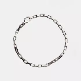 Silver Chain Bracelet with clean-line rectangular