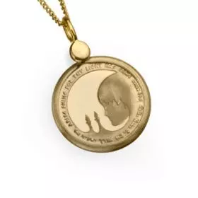 14K Gold Necklace with Gold Medal "Bat Mitzvah