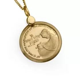 14K Gold Necklace with Gold Medal "Bar Mitzvah"