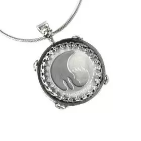 Silver Necklace with Medal Bat Mitzvah