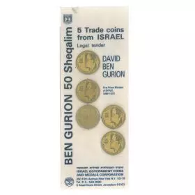 David Ben Gurion 5 Trade Coins from Israel