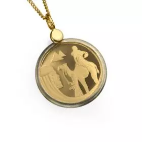 14K Gold Necklace with Itzhak&Rivka Gold Coin