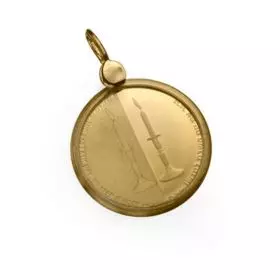 14K Gold Pendent with Remember.. Gold Medal
