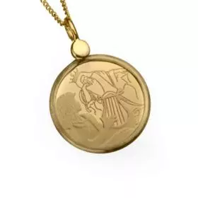 14K Gold Necklace with David&Shaul Gold Coin