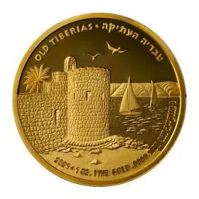 Old Tiberias - 1 oz 9999/Gold Bullion, 32 mm, 1st in the "Ancient Cities Of The Holy Land" Bullion Series