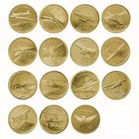Airplanes that Made History set of 14 - Gold/585 238g (17g each)